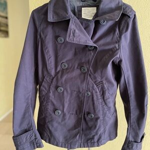 H&M Double-Breasted Peacoat in Deep Navy